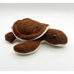 ☆Rare HTF Linzy Toys 10" American Brown Turtle  Plush Stuffed Animal Realistic